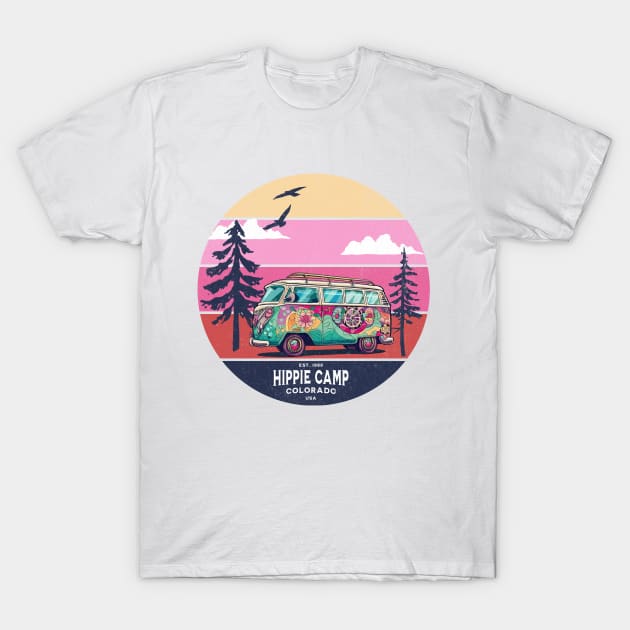 Hippie Camp Colorado T-Shirt by Tinteart